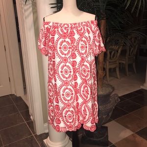 Entro off the shoulder embroidered vacation dress